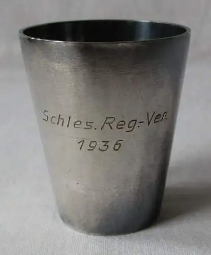 Antiker Schnapsbecher mit Gravur Schlesischer Regatta Verein 1936 (134843)