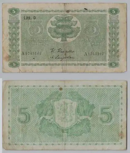 5 Markkaa Banknote Finnland 1939 Pick 69 (152865)