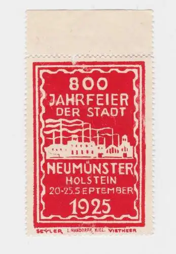 Seltene Vignette 800 Jahrfeier der Stadt Neumünster Holstein 1925 (90286)