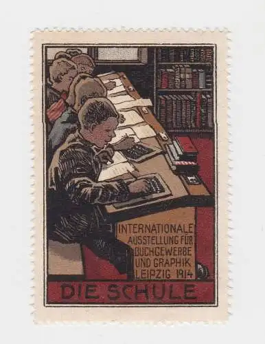 Seltene Vignette Internationale Ausstellung für Buchgewerbe Leipzig 1914 (86227)