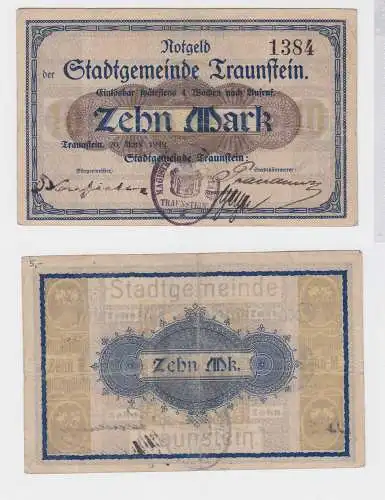 10 Mark Banknote Notgeld Stadtgemeinde Traunstein 20.04.1919 (119872)