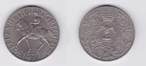 5 Schilling Crown Nickel Münze Großbritannien Thronjubiläum 1977 (119919)