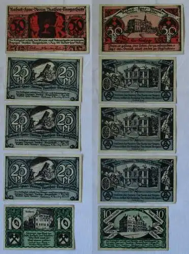 5 Banknoten Notgeld Stadt Vaethen-Tangerhütte Rabatt-Spar-Verein 1921 (134078)