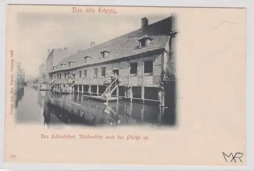 08324 Ak Das alte Leipzig - Der Schlachthof, Rückansicht nach der Pleiße zu