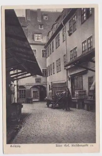 97055 Ak Leipzig alter Hof in Fleischergasse, Heimatschutz-Postkarte