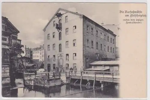 88410 Ak Aus Leipzigs alten Tagen die Barfußmühle am Fleischerplatz um 1900