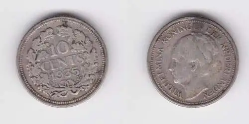10 Cent Silber Münze Niederlande 1935 (161224)