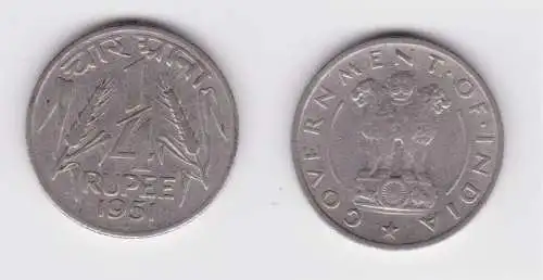 1/4 Rupie Kupfer Nickel Münze Indien 1951 (161383)