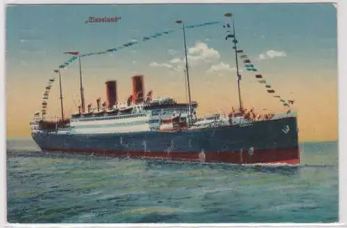49393 Ak Dampfer "Clevland" auf der Strecke zwischen Cherbourg und New York 1911