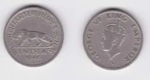1/4 Rupie Kupfer Nickel Münze britisch Indien 1946 (161537)