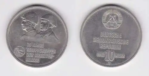 DDR Gedenk Münze 10 Mark 30 Jahre Kampfgruppen der Arbeiterklasse 1983 (160603)