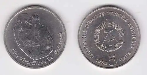 DDR Gedenk Münze 5 Mark Die Wartburg bei Eisenach 1982 (160827)