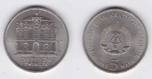 DDR Gedenk Münze 5 Mark Dresden Zwinger 1985 (160614)