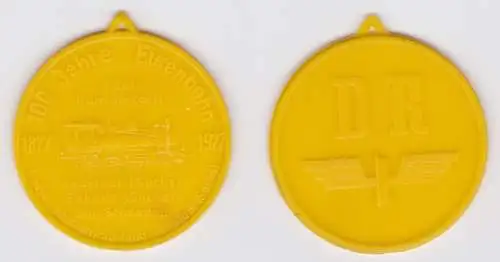 DDR Kunststoff Medaille 100 Jahre Eisenbahn Bautzen 1877-1977 (160451)