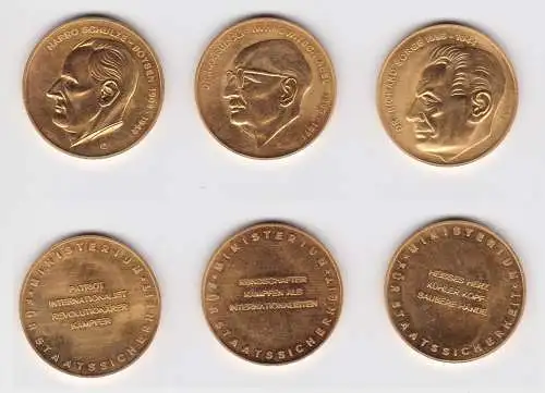 3 x vergoldete DDR Medaillen Ministerium für Staatssicherheit (160449)