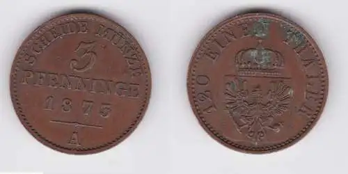 3 Pfennige Kupfer Münze Preussen 1873 A (161718)