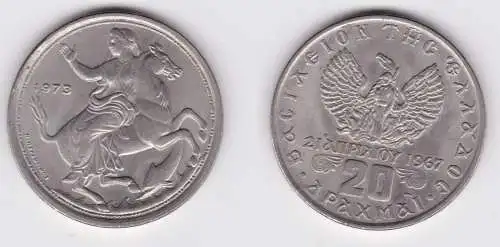 20 Drachmen Nickel Münze Griechenland 1973 (161711)