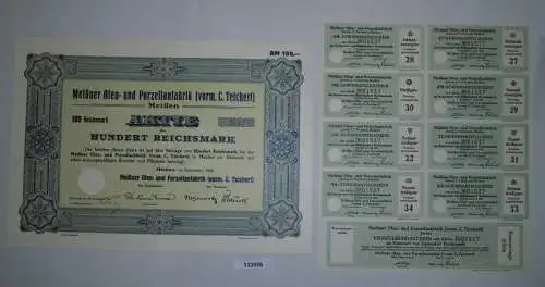 100 RM Aktie Meißner Ofen- und Porzellanfabrik (vorm.C.Teichert) 1934 (132056)