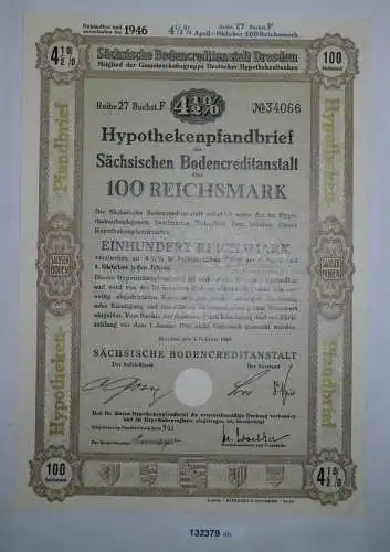 100 RM Schuldverschreibung Sächsische Bodencreditanstalt Dresden 1940 (132379)