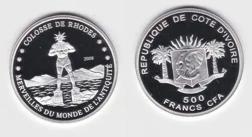 500 Francs Silbermünze Elfenbeinküste Cote D´Ivoire 2008 (152909)
