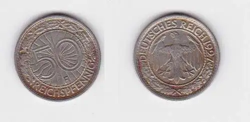 50 Pfennig Nickel Münze Weimarer Republik 1927 A (131449)