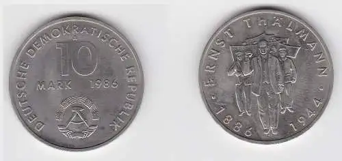 DDR Gedenk Münze 10 Mark Ernst Thälmann 1986 (124736)