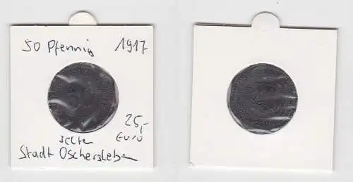 50 Pfennig Kleingeldersatzmarke Magistrat der Stadt Oschersleben 1917 (132611)