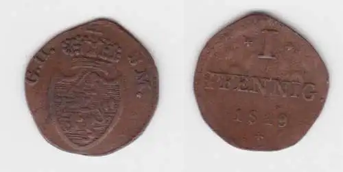 1 Pfennig Kupfer Münze Hessen-Darmstadt 1819 (129469)