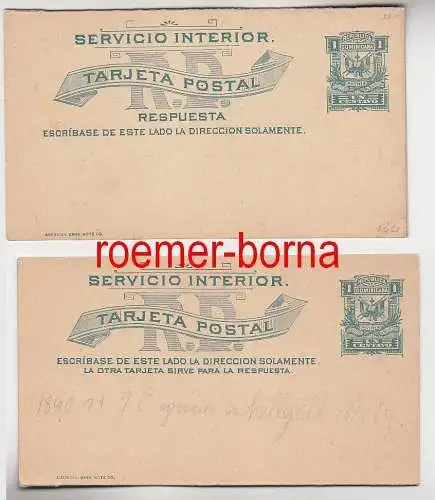 75276 seltene Ganzsachen Antwortkarte Dominikanische Republik 1 Centavo grün1890