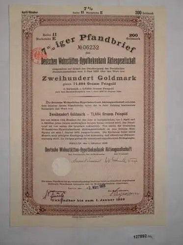 200 Goldmark Aktie Hypotheken Pfandbrief Berlin 1.10.1926 (127892)