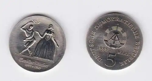 DDR Gedenk Münze 5 Mark Caroline Neuber 1985 Stempelglanz (128679)