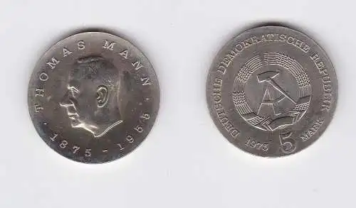 DDR Gedenk Münze 5 Mark Thomas Mann 1975 Stempelglanz (128406)