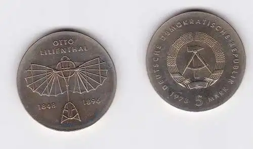 DDR Gedenk Münze 5 Mark Otto Lilienthal 1973 (128331)