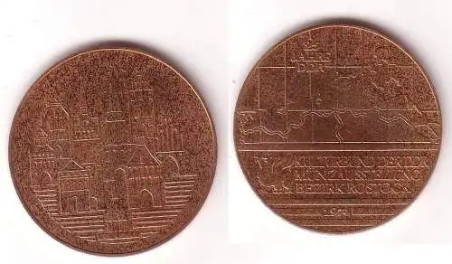 DDR Medaille Kulturbund der DDR Münzausstellung Bezirk Rostock 1974 (112896)