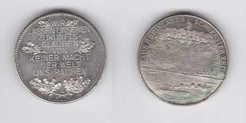 Medaille Aus Rheinlands schwerster Zeit Rheinlandbesatzung Weimarer Rep (139459)