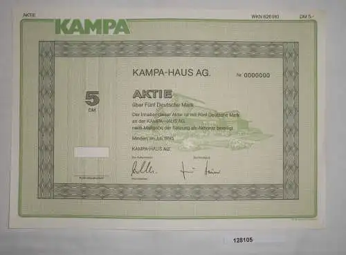 5 DM Aktie Kampa Haus AG Minden im Juli 1995 (128105)
