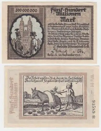 500 Millionen Mark Banknote Hallesche Pfännerschaft Ag Halle 1923 (110676)