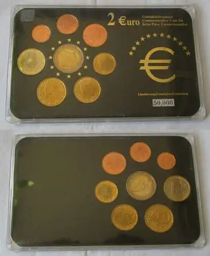 Luxemburg KMS Gedenkmünzensatz 1 Cent bis 1 Euro + 2 Euro Gedenkmünze (132398)