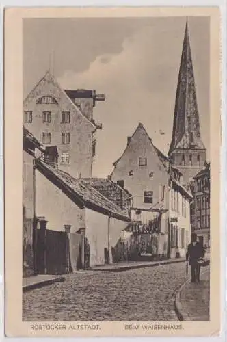 902154 Ak Rostock Altstadt - Beim Waisenhaus 1921