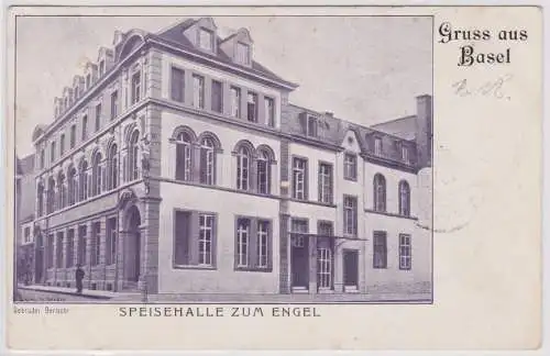 901158 Ak Gruss aus Basel Speisehalle zum Engel 1901