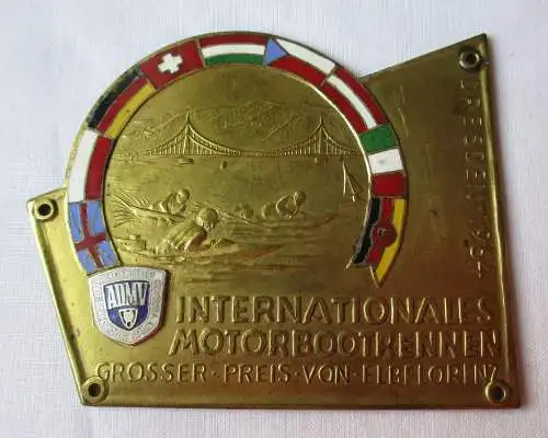 DDR Plakette Int.Motorbootrennen Großer Preis von Elbflorenz Dresden 1964,157181