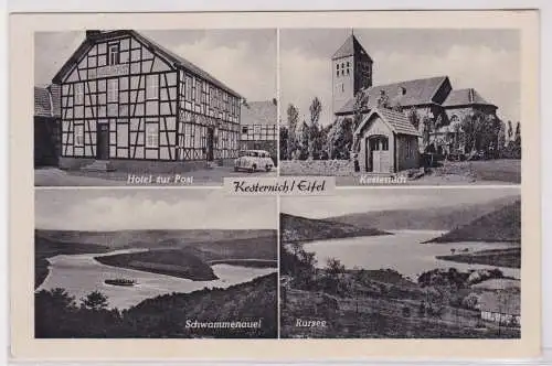 900034 AK Kesternich /Eifel - Hotel zur Post, Inh. Arnold Rosarius, Rursee 1954
