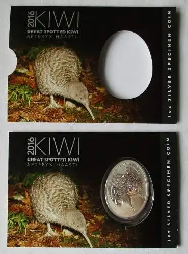 1 oz Silber Kiwi Neuseeland 2016 1 New Zealand Dollar im offiz. Blister (134723)