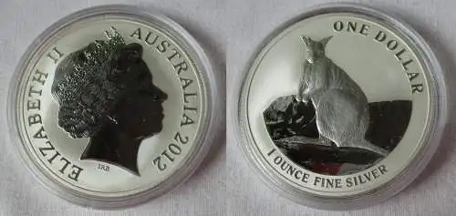 1 Dollar Silber Münze Australien Kangaroo Känguru 2012 1 Unze Ag (134353)