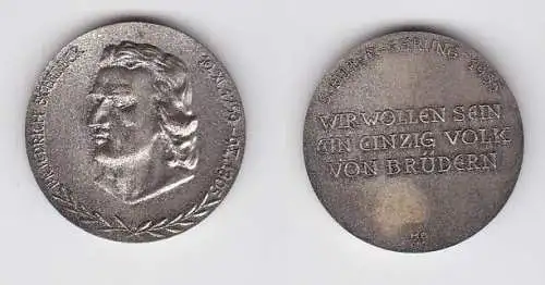 DDR Medaille Friedrich Schiller Ehrung 1955 Münze Berlin 900er Silber (134068)