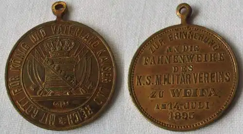 Seltene Medaille Fahnenweihe K.S. Militär Verein zu Weifa 1895 (148294)