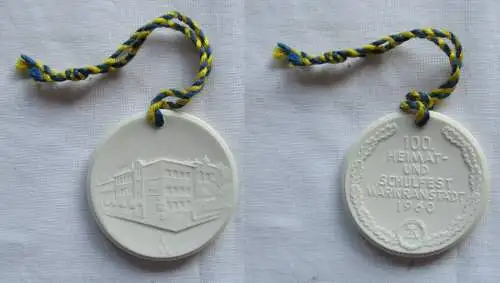 DDR Porzellan Medaille 100. Heimat- und Schulfest Markranstädt 1960 (149176)