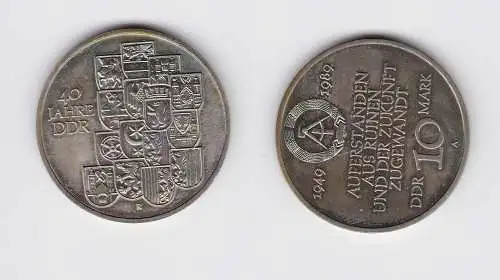 DDR Gedenk Münze 10 Mark 40.Jahrestag der DDR 1989 (148753)