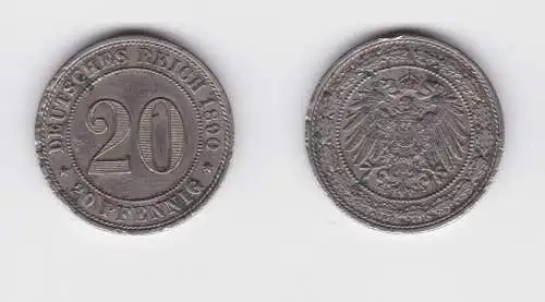 20 Pfennig Nickel Münze Deutsches Reich 1890 A Jäger 14 (137231)