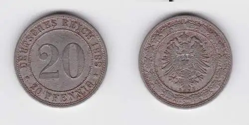20 Pfennig Nickel Münze Deutsches Reich 1888 A Jäger Nr.6 (137229)